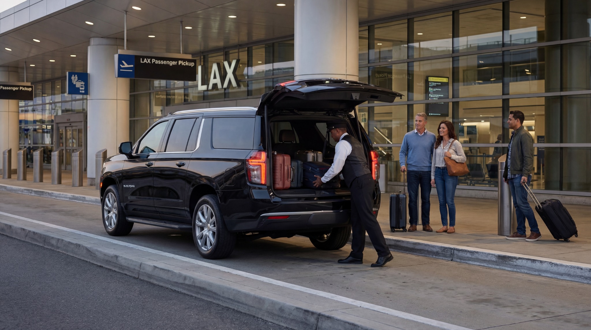Luxury SUV at airport pickup